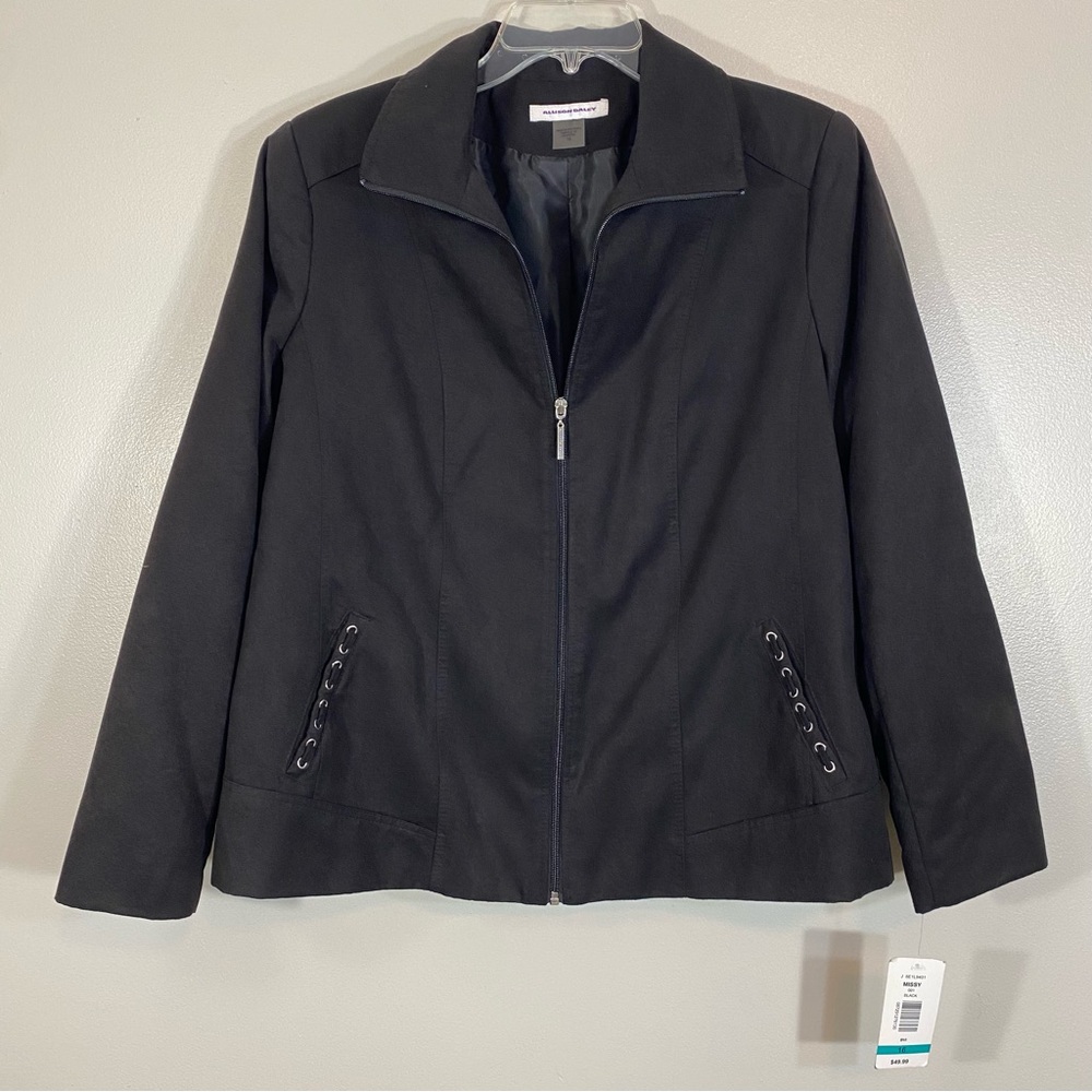 Allison Daley Blazer Jacket, Size 16, NWT, Full Zip, Black, SKU I14